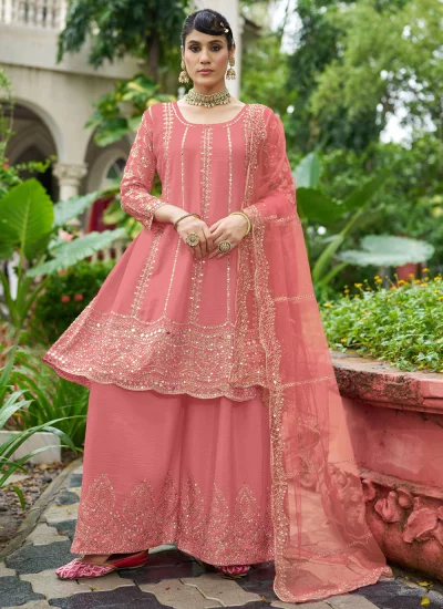 Chinon Pink Palazzo Salwar Kameez