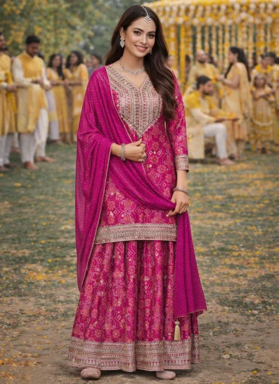 Chinon Salwar Kameez in Pink