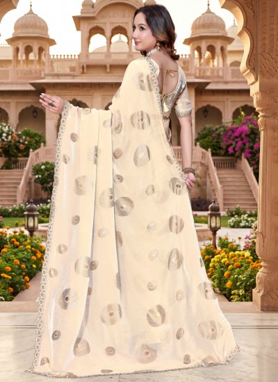 
                            Classic Saree Fancy Silk in Cream