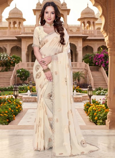 Classic Saree Fancy Silk in Cream