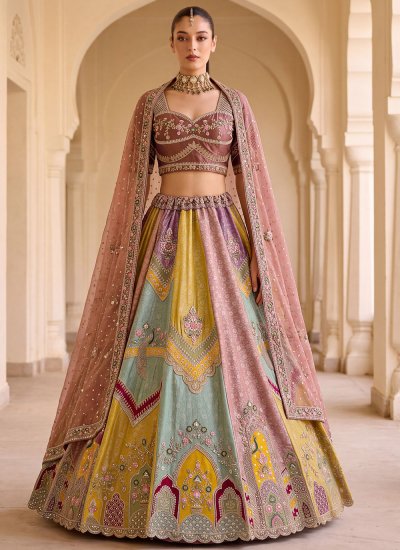 Compelling Sequins Multi Colour Designer Lehenga Choli