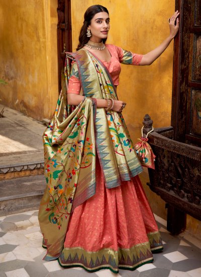 
                            Compelling Weaving Sangeet Lehenga Choli