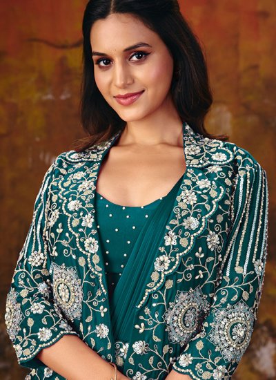 
                            Competent Sequins Satin Silk Classic Saree