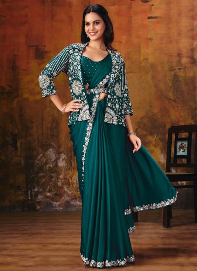 Competent Sequins Satin Silk Classic Saree
