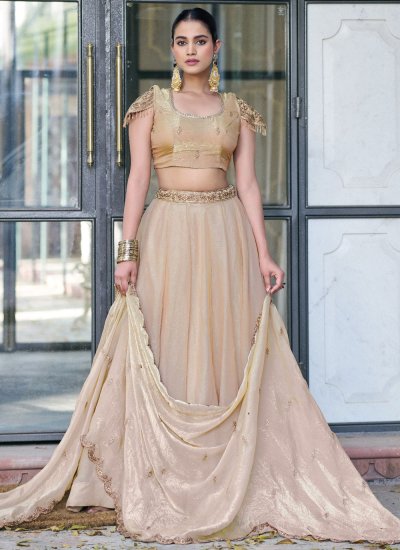 
                            Cream Ceremonial Trendy Lehenga Choli