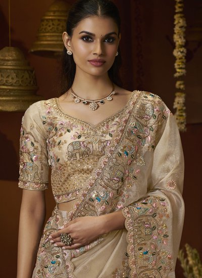 
                            Cream Color Classic Saree