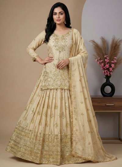 Cream Color Designer Lehenga Choli