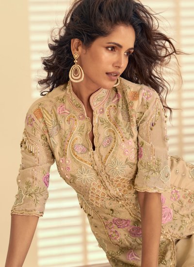 
                            Cream Color Salwar Kameez