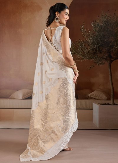 
                            Cream Color Trendy Saree