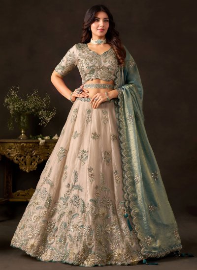 Cream Fandy Embroidered Lehenga Choli