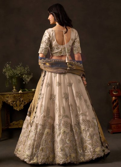 
                            Cream Fandy Lehenga Choli