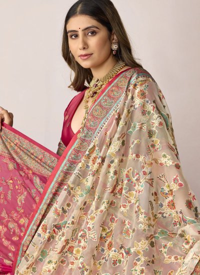 
                            Cream Festival Silk Trendy Saree