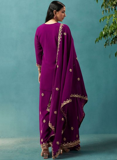 
                            Cute Magenta Embroidered Salwar Suit