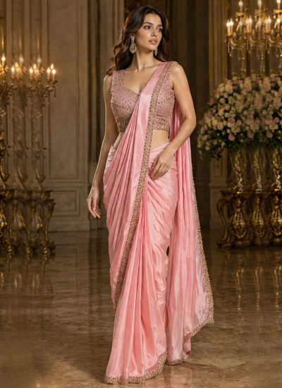 Cute Pink Classic Saree