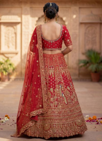 
                            Cute Resham Silk Designer Lehenga Choli