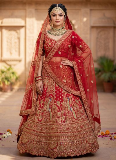 Cute Resham Silk Designer Lehenga Choli