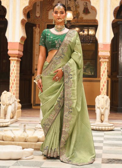 Deserving Embroidered Ceremonial Trendy Saree