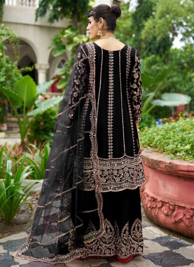 
                            Desirable Mirror Black Salwar Kameez 