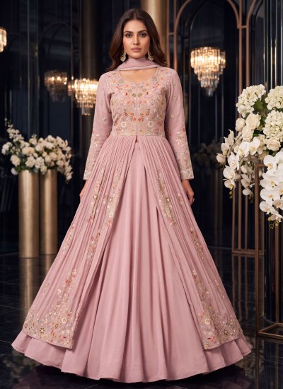 
                            Dignified Chinon Embroidered Readymade Lehenga Choli
