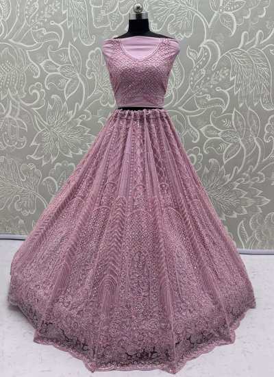 
                            Dignified Pink Net Lehenga Choli