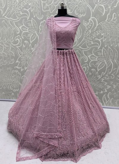 Dignified Pink Net Lehenga Choli