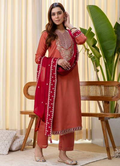 Dignified Silk Blend Embroidered Trendy Salwar Kameez
