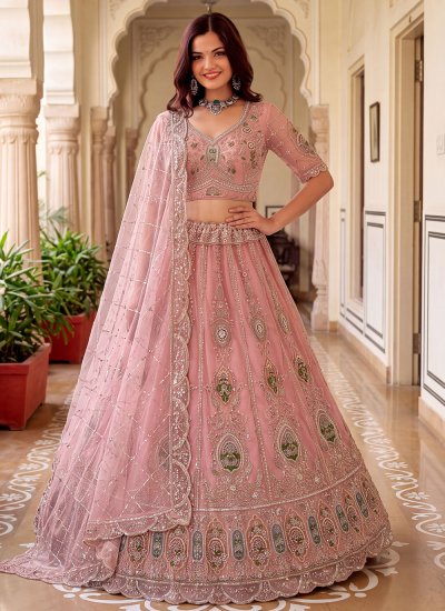 Distinctive Net Patchwork Lehenga Choli