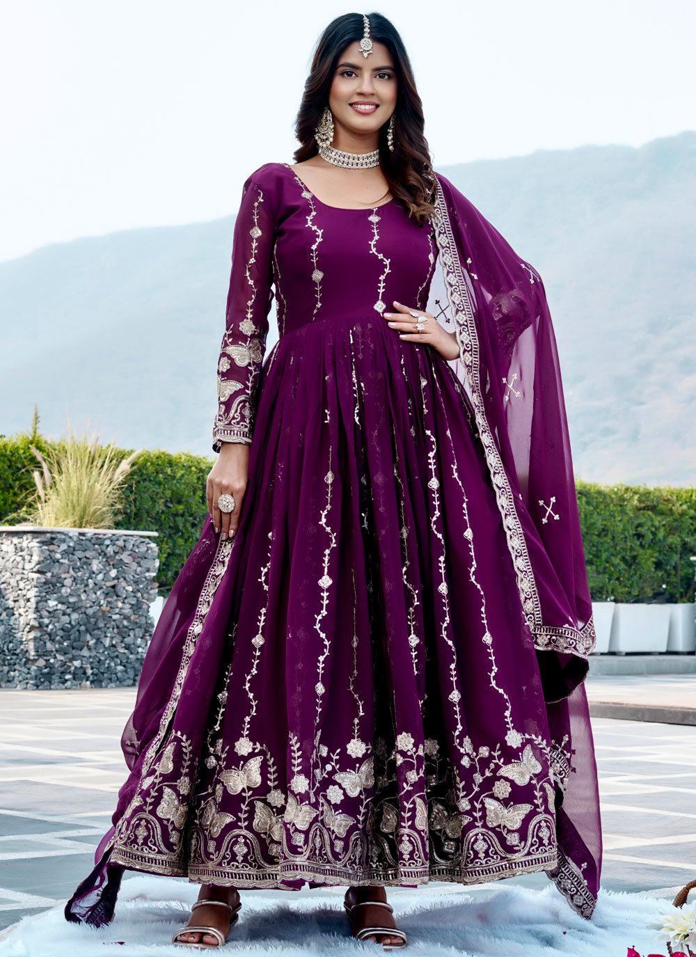 dress red silk EVENING DRESS H6005L-SILK SATIN DARK RED main image 0