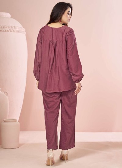 
                            Embroidered Cotton Designer Kurti in Rust Colour