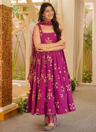 Enthralling Muslin Festival Anarkali Salwar Suit