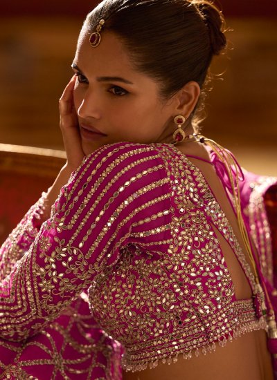 
                            Entrancing Pink Engagement Trendy Lehenga Choli