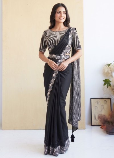 Entrancing Stone Work Engagement Saree