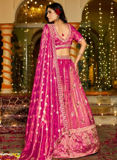 
                            Epitome Pink Tissue Lehenga Choli