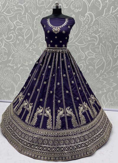 
                            Epitome Purple Sequins Silk Trendy Lehenga Choli