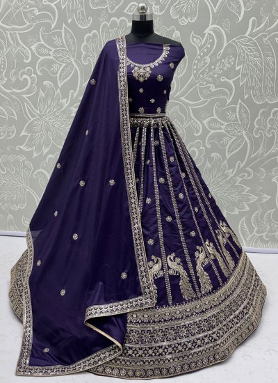 Epitome Purple Sequins Silk Trendy Lehenga Choli