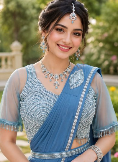 
                            Ethnic Lycra Embroidered Contemporary Saree