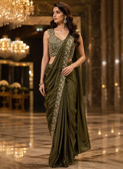 Exceeding Green Ceremonial Classic Saree