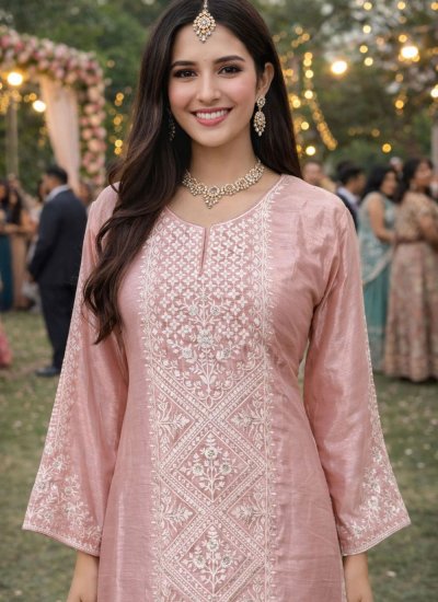 
                            Exceeding Silk Pink Embroidered Palazzo Salwar Kameez