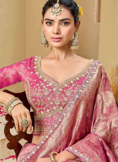 
                            Exotic Beads Pink Trendy Saree