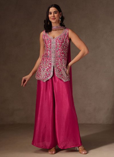 Exotic Viscose Pink Salwar Kameez