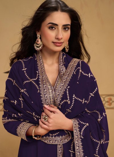 
                            Extraordinary Sequins Georgette Anarkali Salwar Kameez