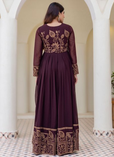 
                            Fab Embroidered Georgette Readymade Gown
