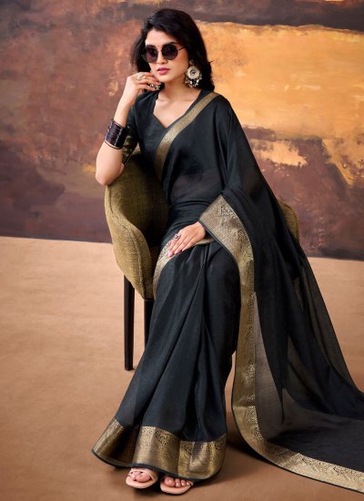 
                            Fancy Fabric Black Traditional Saree
