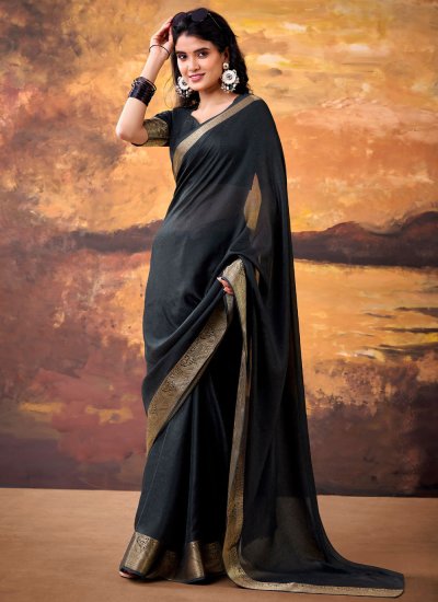 Fancy Fabric Black Traditional Saree