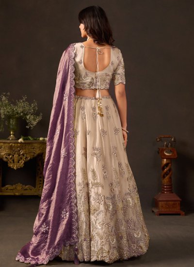 
                            Fandy Cream Designer Lehenga Choli
