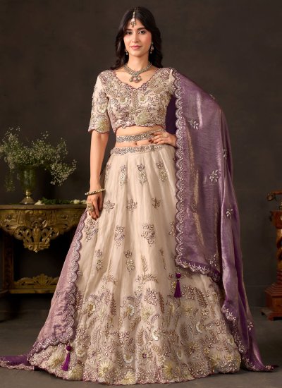 Fandy Cream Designer Lehenga Choli