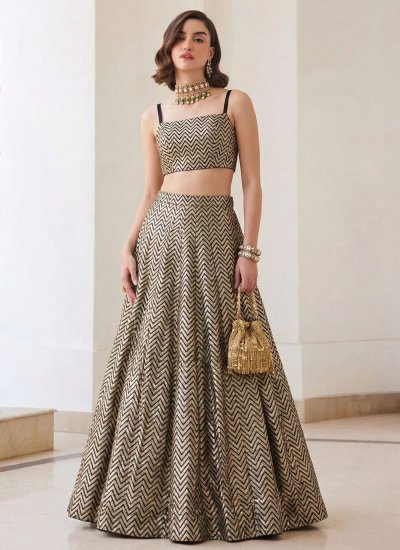 Fantastic Jacquard Work Silk Brown Readymade Lehenga Choli