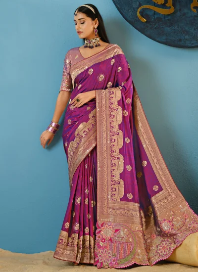 Fantastic Silk Purple Trendy Saree