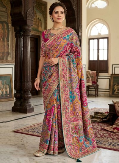 
                            Faux Crepe Fancy Trendy Saree in Multi Colour