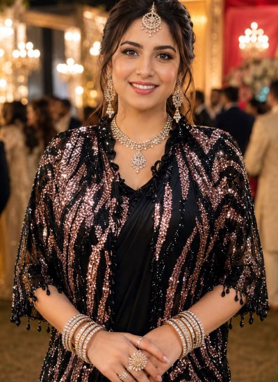 
                            Fine Black Party Classic Saree